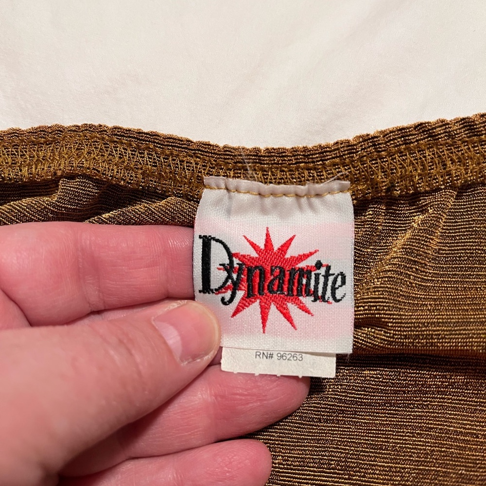 Vintage Y2K Plus Size Maxi Skirt By Dynamite in Metallic Gold Size 3X - Picture 3 of 6